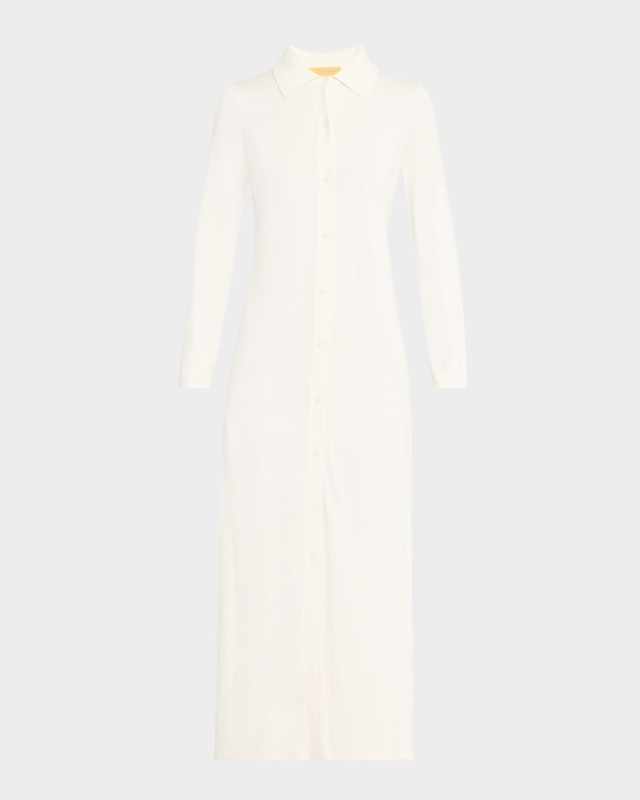 Showtime Silk-Linen Maxi Shirtdress